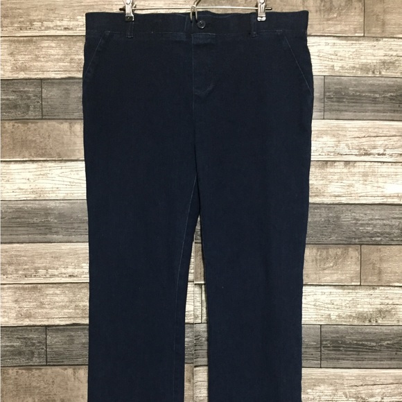 Betabrand Pull On Jeans Straight Women’s XL Petite Dark Wash Blue (Inseam 28.5) - Picture 5 of 10